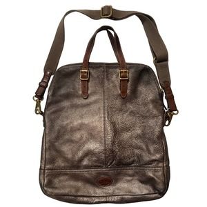 FOSSIL TAYLOR TOTE FOLD OVER METALIC BAG